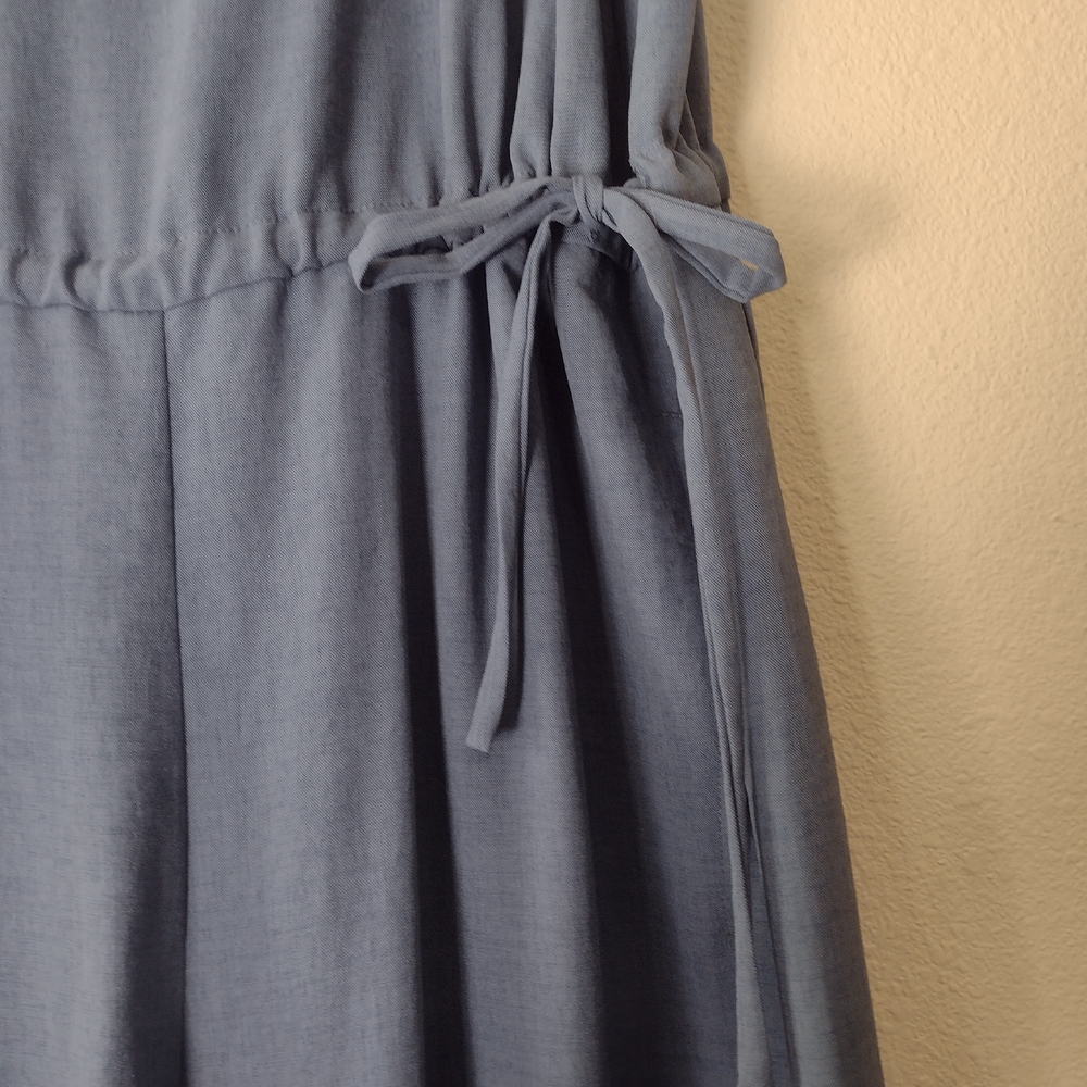 NAP Loungewear Drawstring Relaxed Fit Square Neck Wide Leg Jumpsuit Blue Size M - Picture 11 of 16